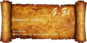 Gencsi Zsolt névjegykártya